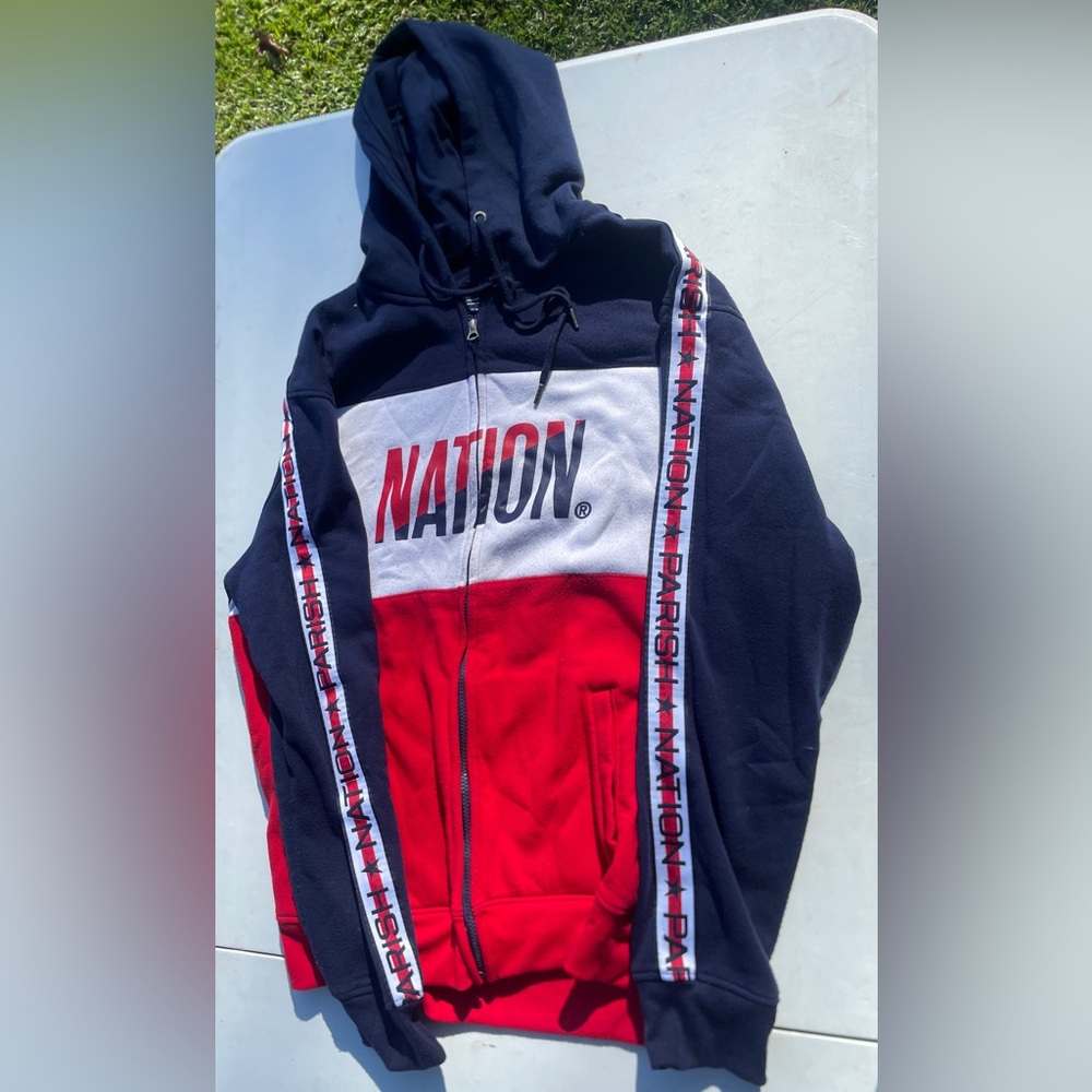 Parish Nation Red and Navy Hoodie